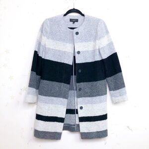 TALBOTS size SP petites boiled wool striped coat
